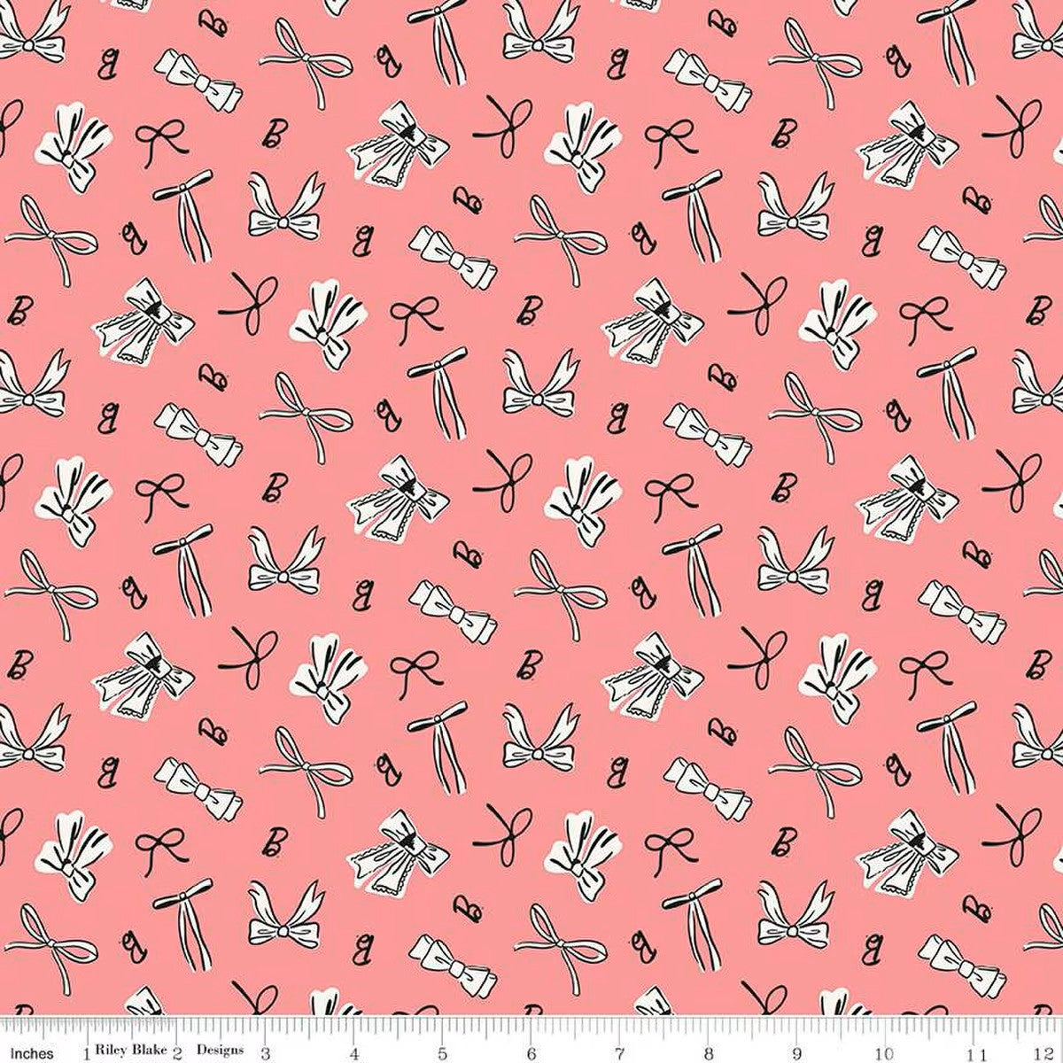 Riley Blake Barbie Vintage Bows Pink novelty quilting cotton