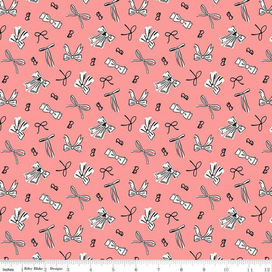 Riley Blake Barbie Vintage Bows Pink novelty quilting cotton