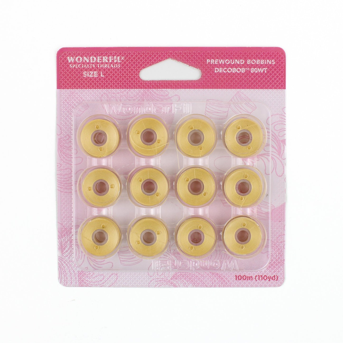 WonderFil Decobob prewound bobbin soft gold DB138 80wt Size L