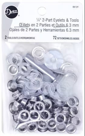 2 part eyelets 7 16 inch nickel finish bag making hardware