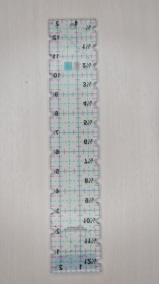2.5 x 13 inch Acrylic Grip Ruler with Notches quilting notion