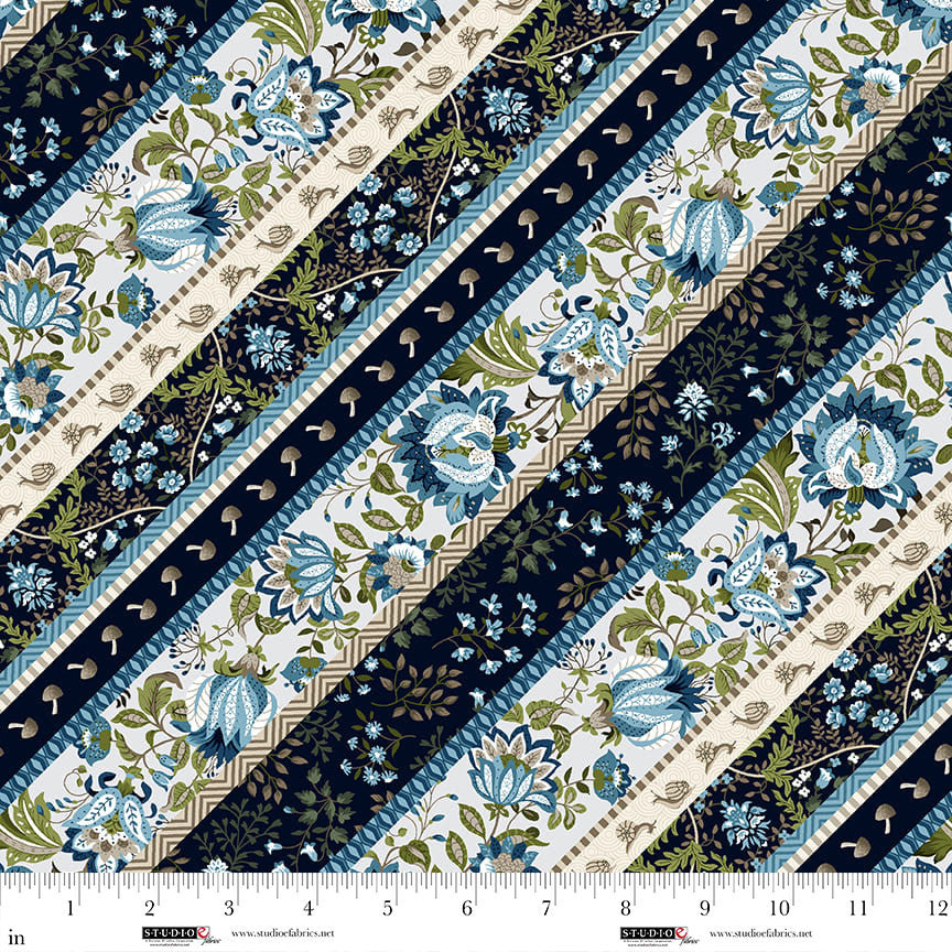 Studio E Ashdown Forest 8404-77 Midnight Blue quilting cotton