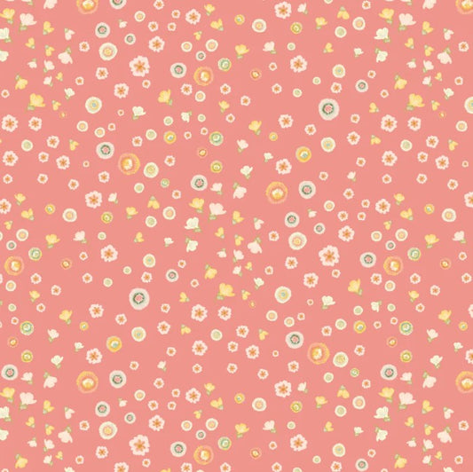 Poppie Cotton Stardust Coral cotton quilting fabric