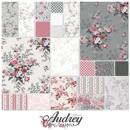 Clothworks Audrey Charm Pack 5 inch precut squares