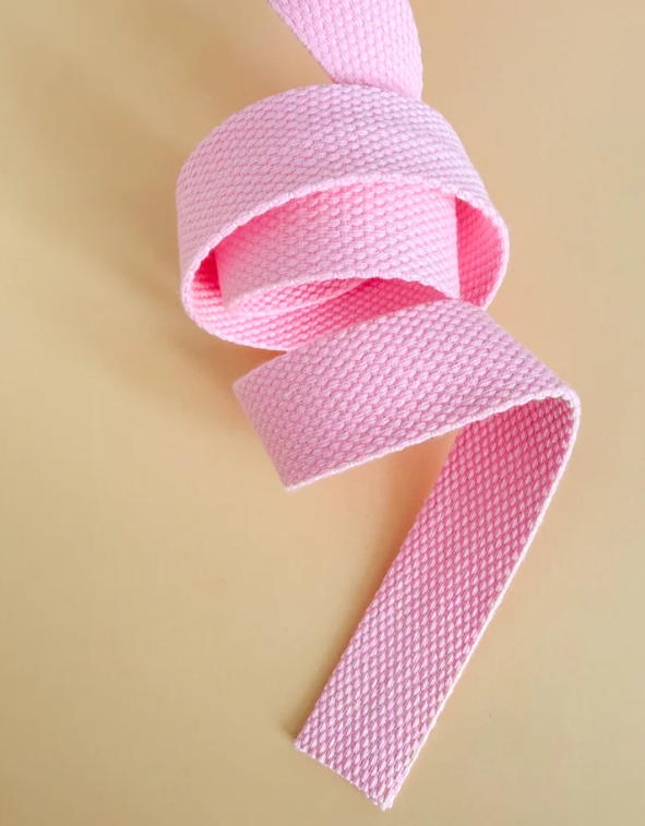 Minki Kim - 1'' Wide Cotton Webbing - Baby Pink - Sold by the Yard