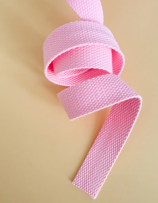 Minki Kim - 1'' Wide Cotton Webbing - Baby Pink - Sold by the Yard