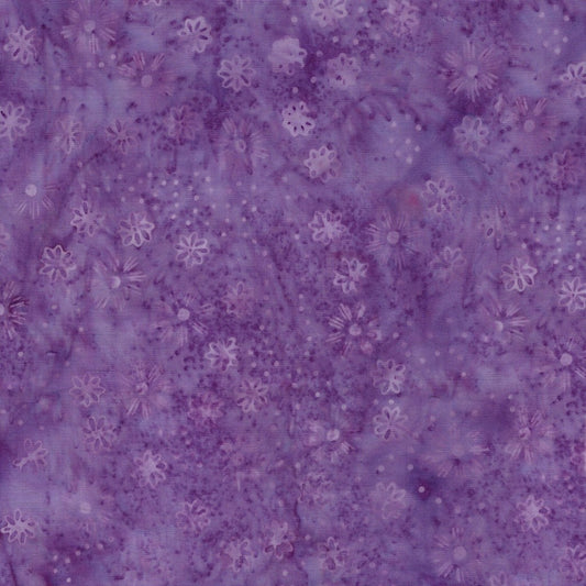 Spring Fling Scattered Flowers Purple hand-dyed batik quilting cotton by Lumin Fabrics