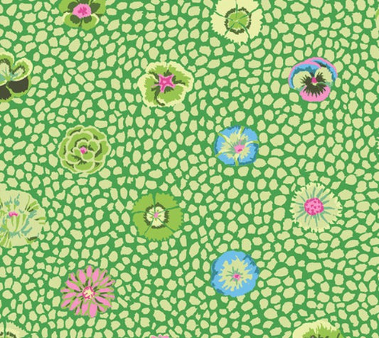 Kaffe Fassett Guinea Flower Moss green quilting fabric