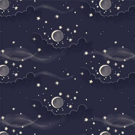 Michael Miller Moonsky nocturnal sky print quilting fabric