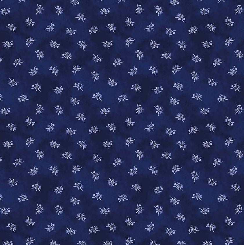 Windham China Blue Fleurette 54939-2 Delft Blue quilting cotton fabric