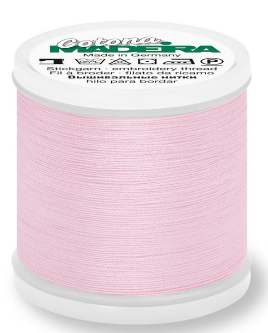 Madeira Cotona 30wt cotton thread spool in Light Pink #590
