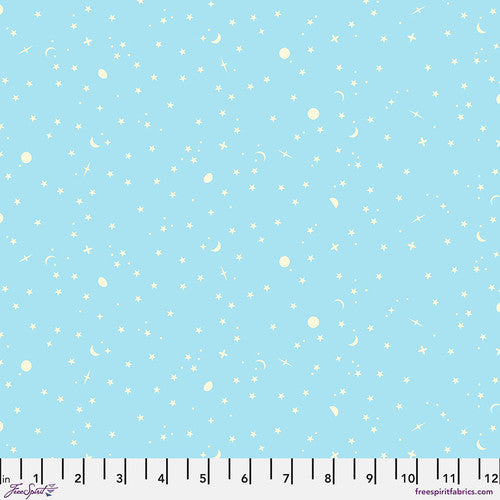 Tula Pink True Colors Space Sprinkles Waterfall aqua quilting fabric
