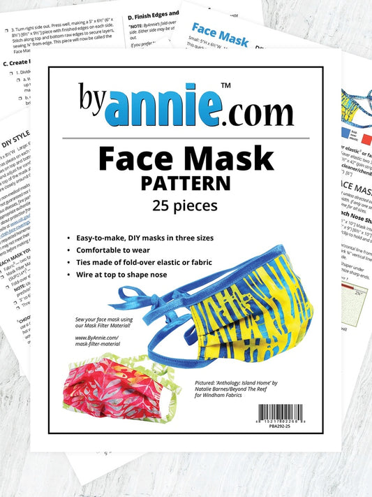 Face Mask Pack of 25 pattern by ByAnnie sewing