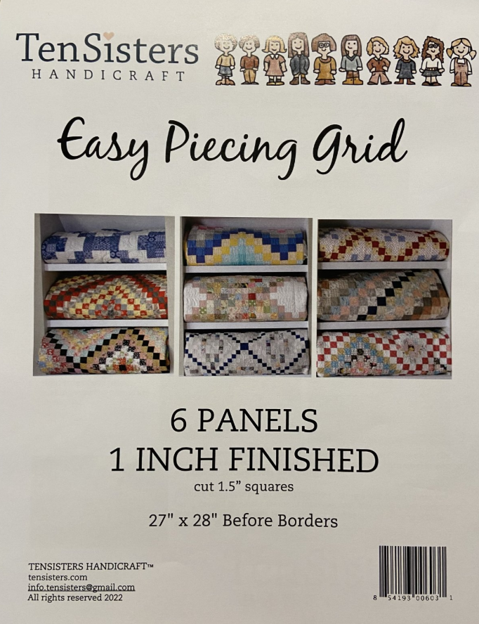 Ten Sisters EasyPiecing grid panels 6-pack 1-inch finished squares