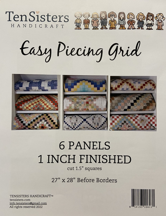 Ten Sisters EasyPiecing grid panels 6-pack 1-inch finished squares