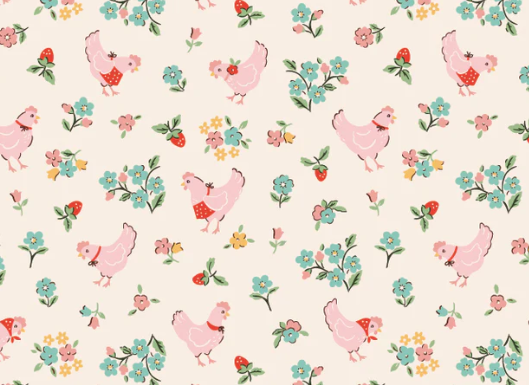 Poppie Cotton Farmhouse Fancy Spring Chicken FH25958 quilting cotton fabric