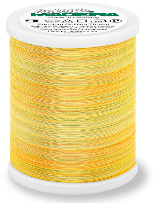 Spool of Madeira Cotona 50wt 100% cotton thread in Sunrise, color 511