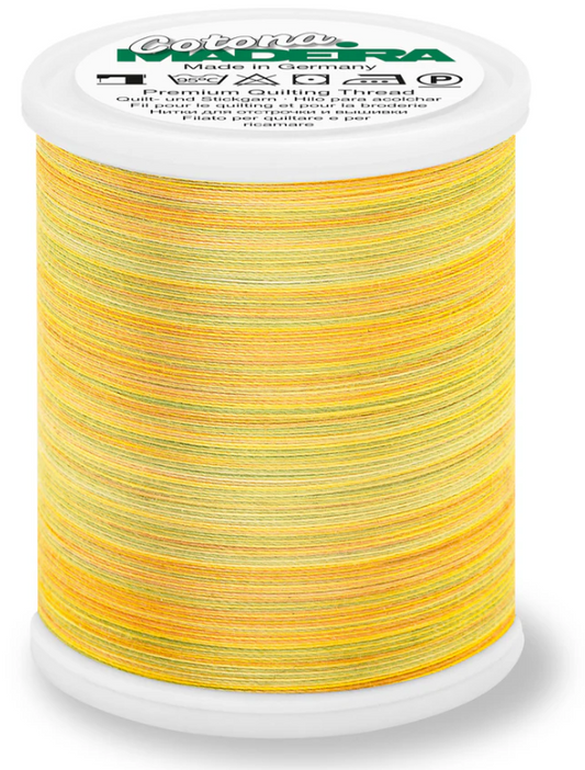 Spool of Madeira Cotona 50wt 100% cotton thread in Sunrise, color 511