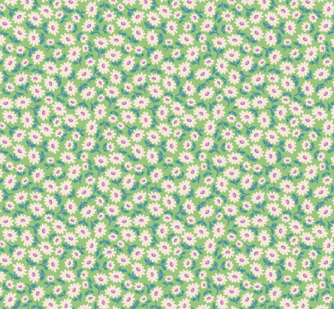 Poppie Cotton - Bluebells & Buttercups - Sugar Daisy Mint