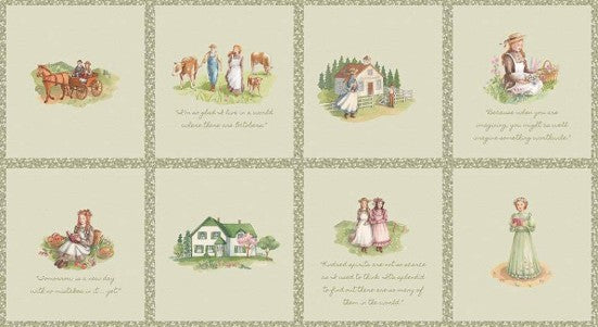 Riley Blake Anne of Green Gables storybook fabric panel