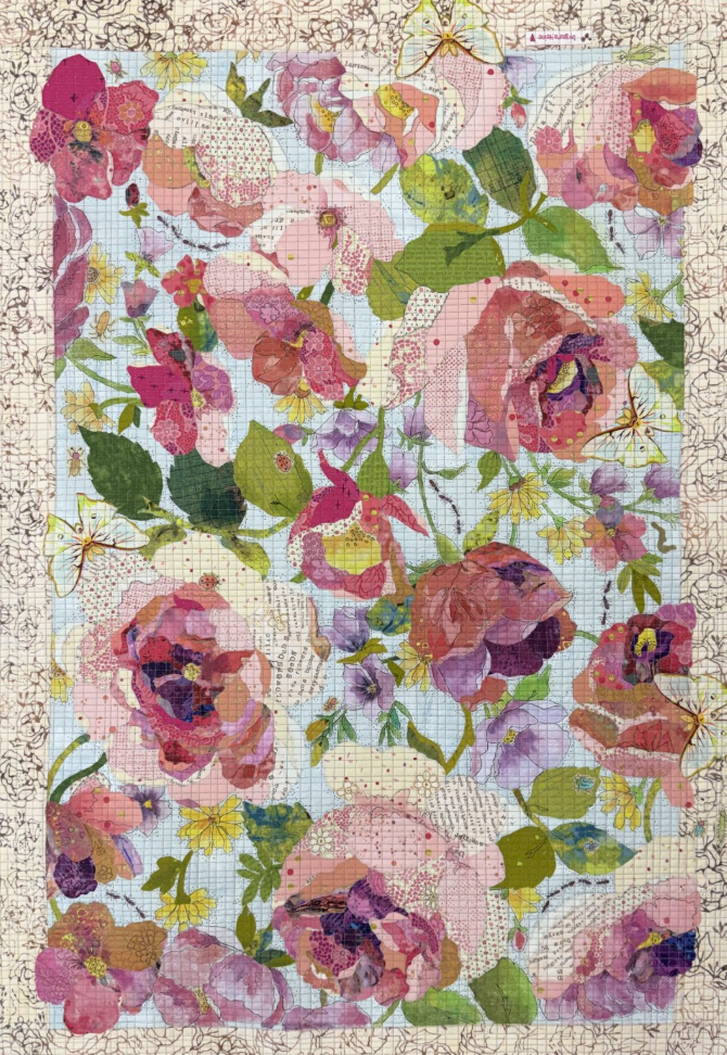 Laura Heine -  Color Me Peony Collage and Inktense Pattern