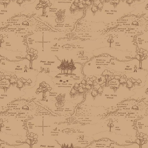 Riley Blake - Winnie the Pooh - Map Brown