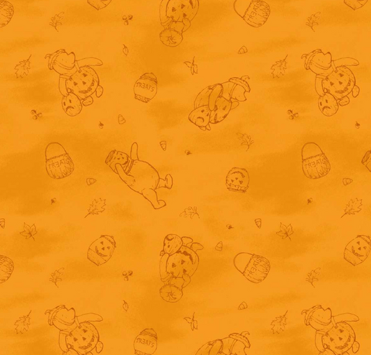 Studio E Haunted Acre Wood print 9129-33 in orange, Halloween cotton fabric