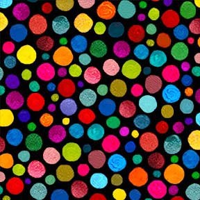 Colorful Polka Dot Black novelty quilting fabric