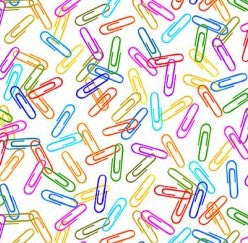 Michael Miller - RAINBOW PAPERCLIPS - DDC12578-WHIT-D