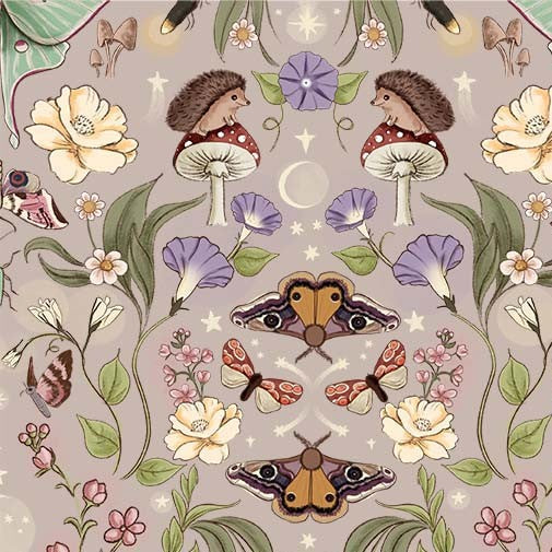 Michael Miller Lunar Moths blush rose nocturnal quilting fabric