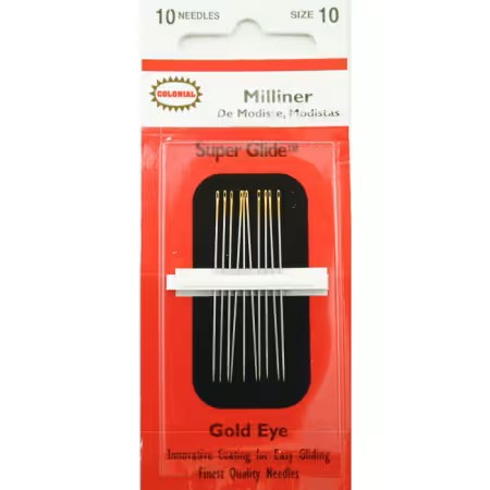 Colonial Super Glide Milliners needles size 10 sewing notion