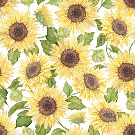 Sunflower Garden Packed quilting fabric