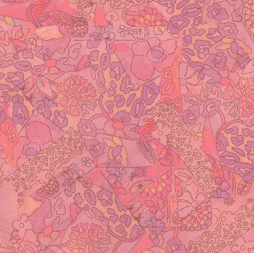 Windham Laura Heine Flowers on Main Pattern Play Pink 54894-10 fabric