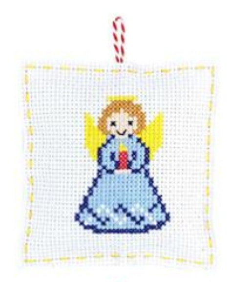Holiday Cross Stitch Pillow Kit Angel Christmas embroidery