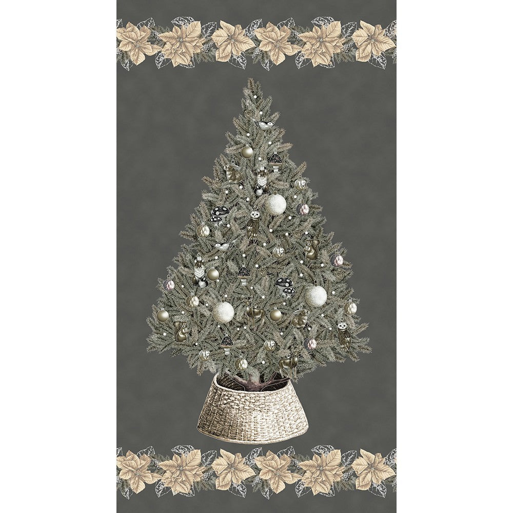Robert Kaufman - Holiday Flourish - Forest Glen - SRKM-23697-184 CHARCOAL