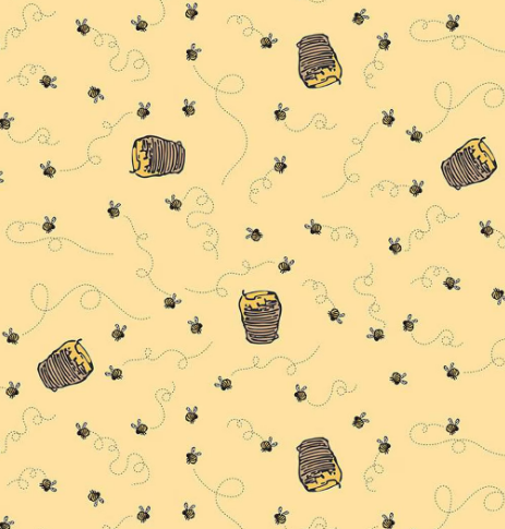 Riley Blake Winnie the Pooh Bees Sunshine quilting cotton fabric