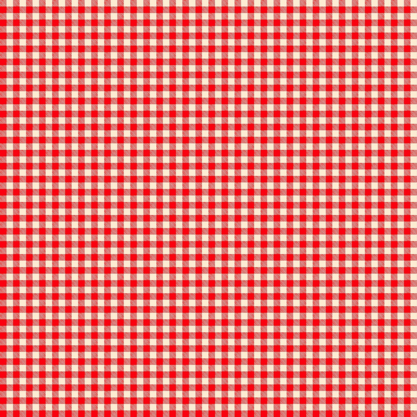 Northcott Camping Therapy red ivory gingham cotton