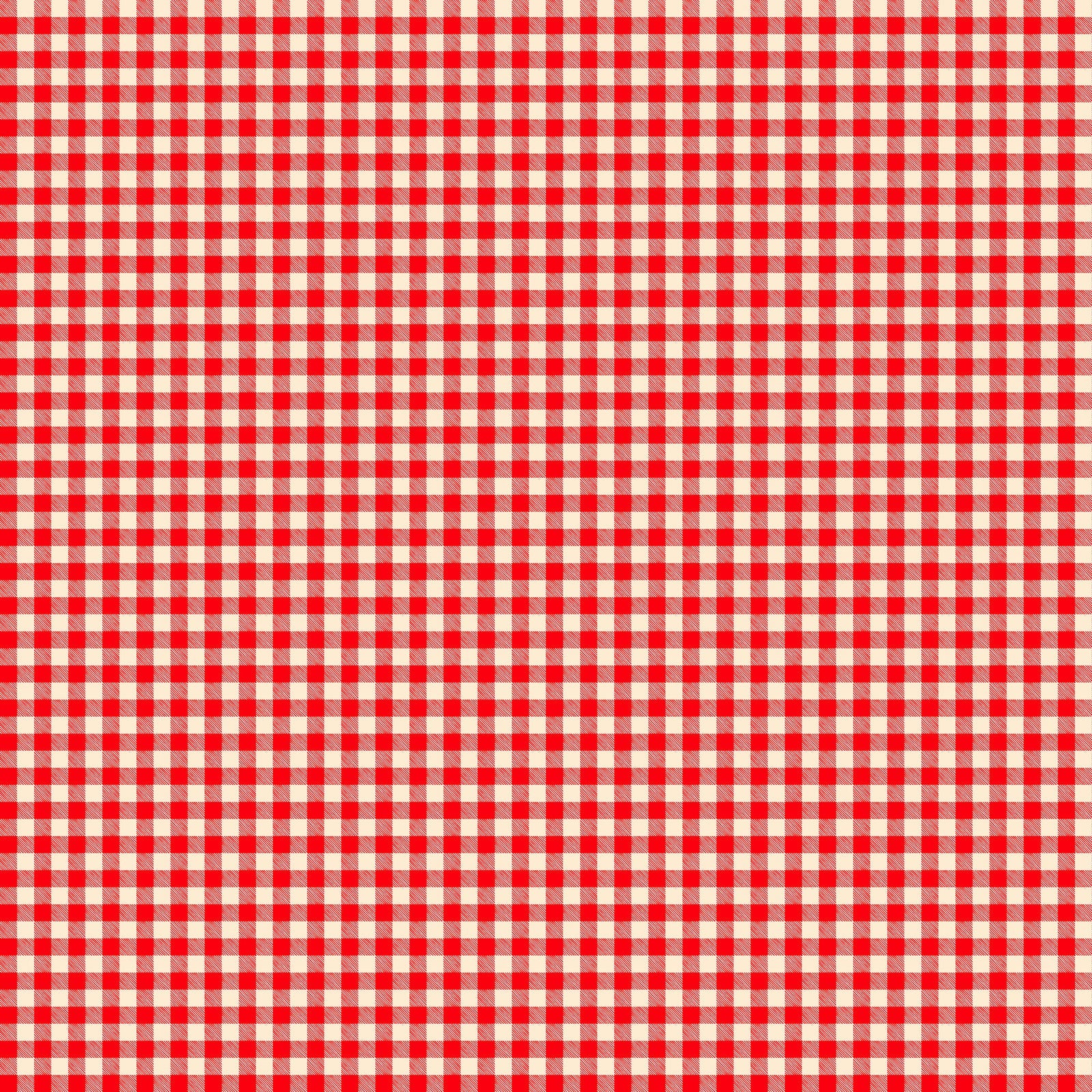 Northcott Camping Therapy red ivory gingham cotton