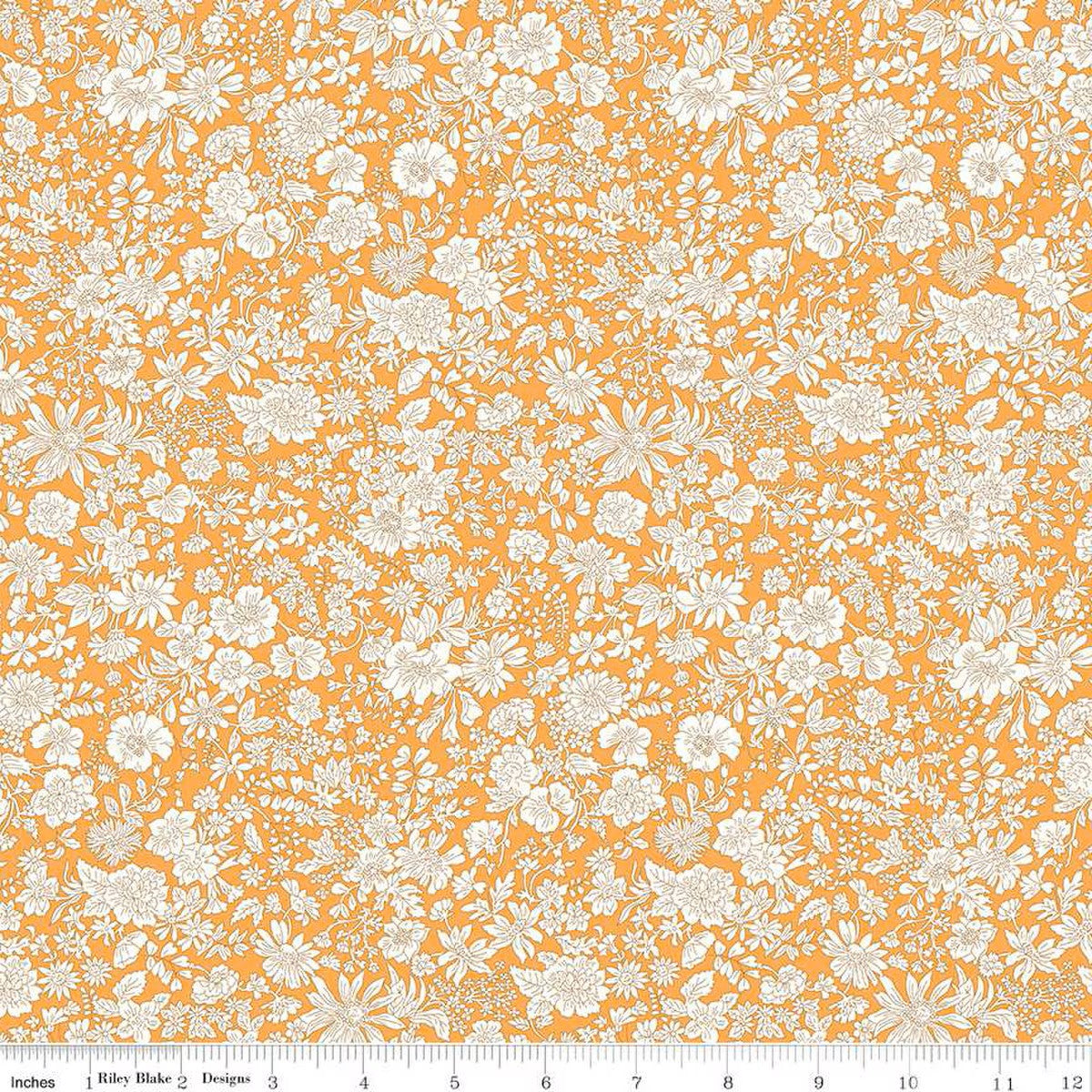 Liberty Emily Belle Saffron yellow Tana Lawn quilting fabric