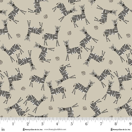 Henry Glass Jungle Romp Beige 2104-44 animal quilting cotton by Betsey Cavallo