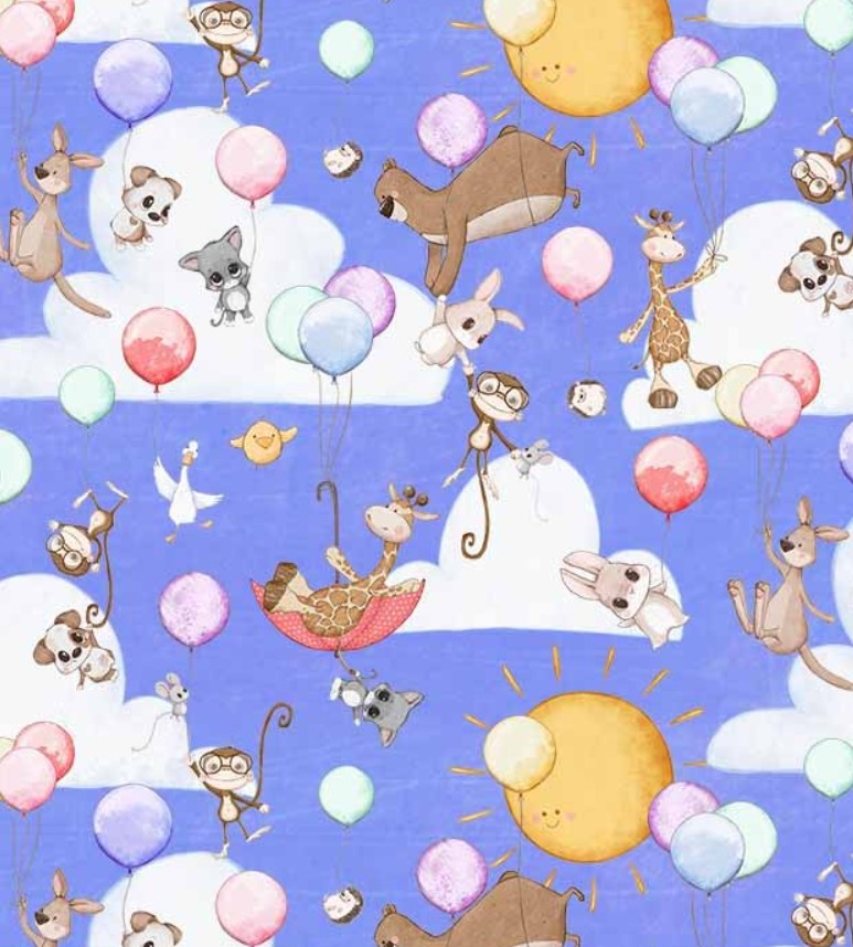 Michael Miller Up Up and Away multicolor baby quilting cotton fabric