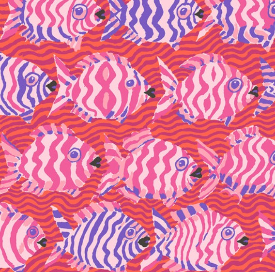 Kaffe Fassett Minnows Red quilting fabric