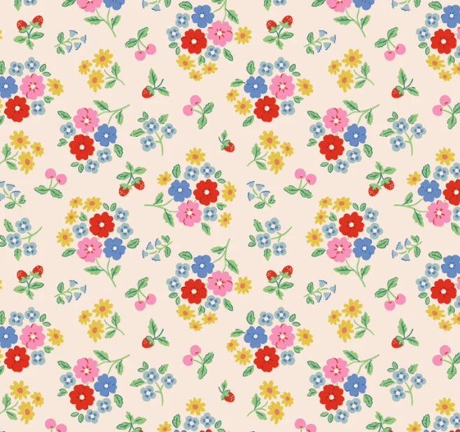 Poppie Cotton - Bluebells & Buttercups - Bluebells & Buttercups White