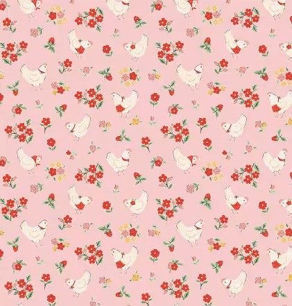 Poppie Cotton Farmhouse Fancy Spring Chicken quilting cotton