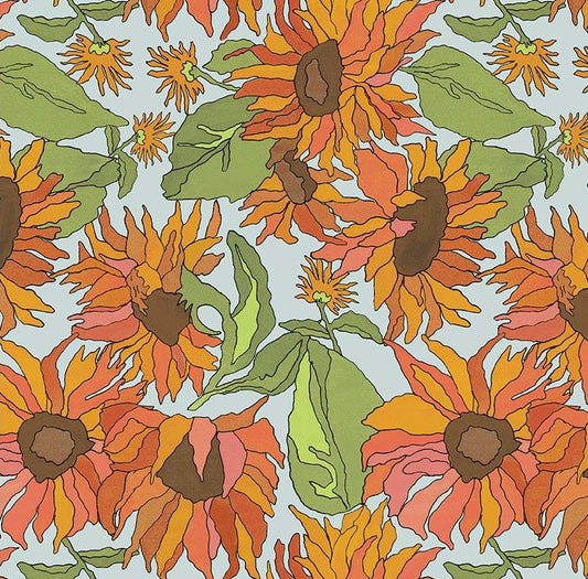 Windham x Laura Heine - Flowers on Main - Big Yellows - Dove 54891-4