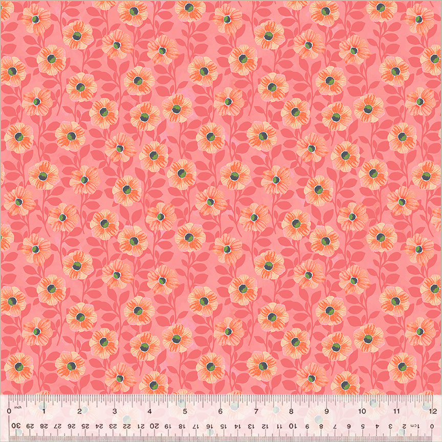 Wild Meadow Climbing Floral Flamingo quilting fabric floral collection