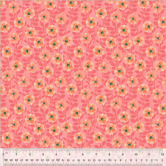 Windham Wild Meadow Climbing Floral Flamingo OEKO-TEX cotton quilting fabric