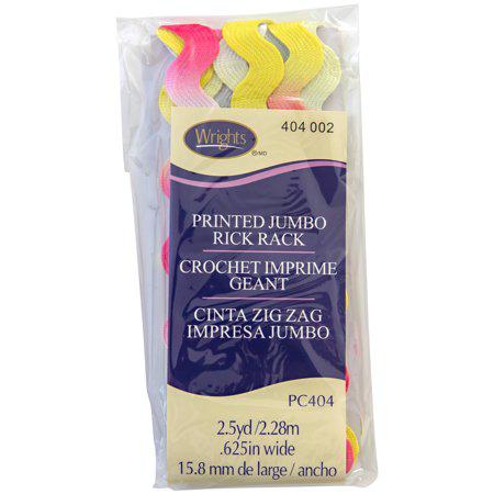Wrights 5/8 inch printed jumbo rickrack by yard trim notion