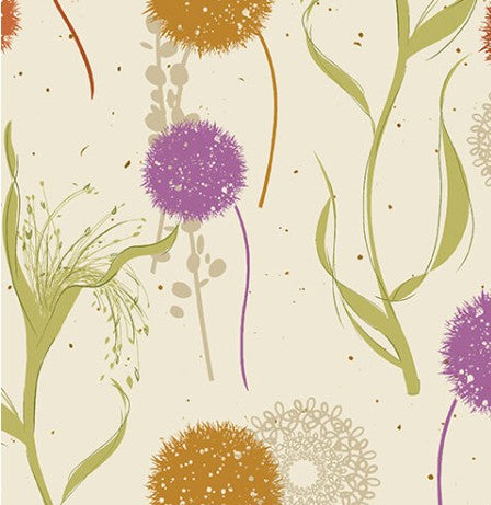 Benartex Wishing Field Orange Multi Wishflower cotton