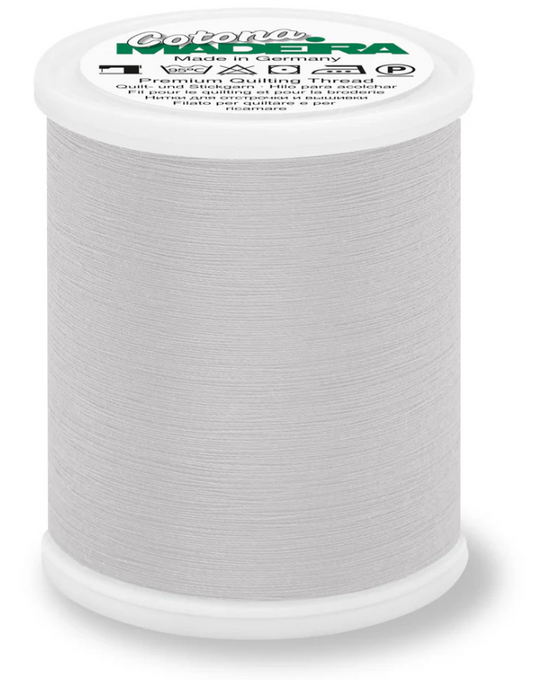 Madeira Cotona 50wt cotton thread spool in Light Silver #690